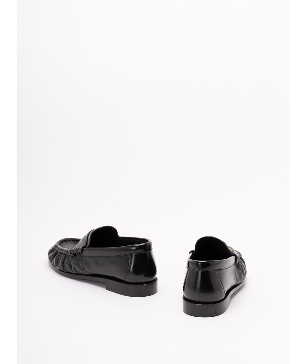 SAINT LAURENT Черные кожаные лоферы, фото 3