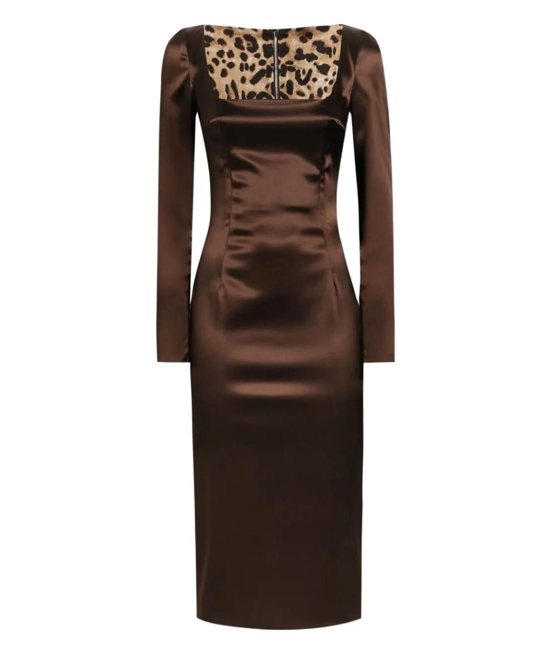 DOLCE&GABBANA Коричневое ацетатное вечернее платье, фото 1