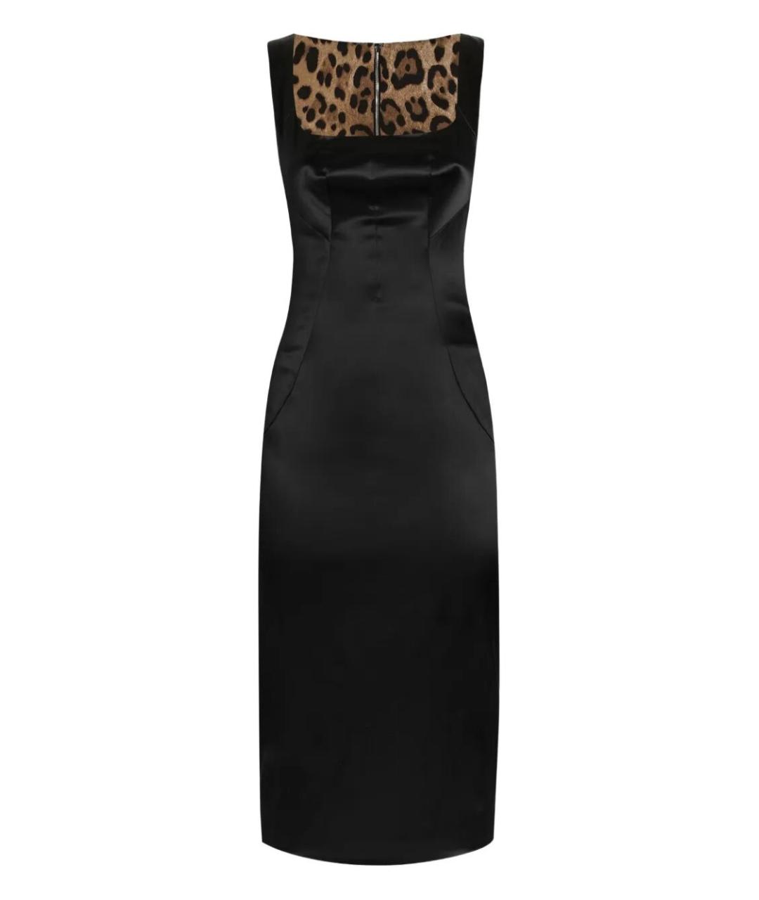 DOLCE&GABBANA Черное ацетатное коктейльное платье, фото 1