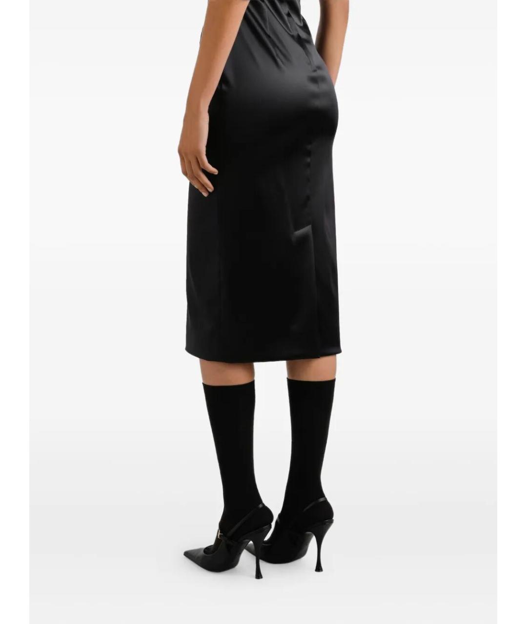 DOLCE&GABBANA Черное ацетатное коктейльное платье, фото 4