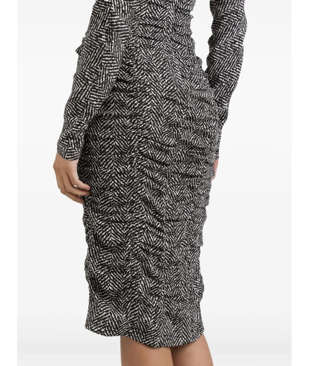 DOLCE&GABBANA Черное шелковое повседневное платье, фото 3