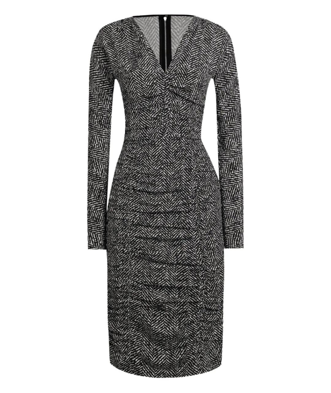 DOLCE&GABBANA Черное шелковое повседневное платье, фото 1