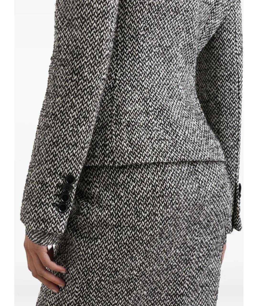 DOLCE&GABBANA Антрацитовый шерстяной жакет/пиджак, фото 4