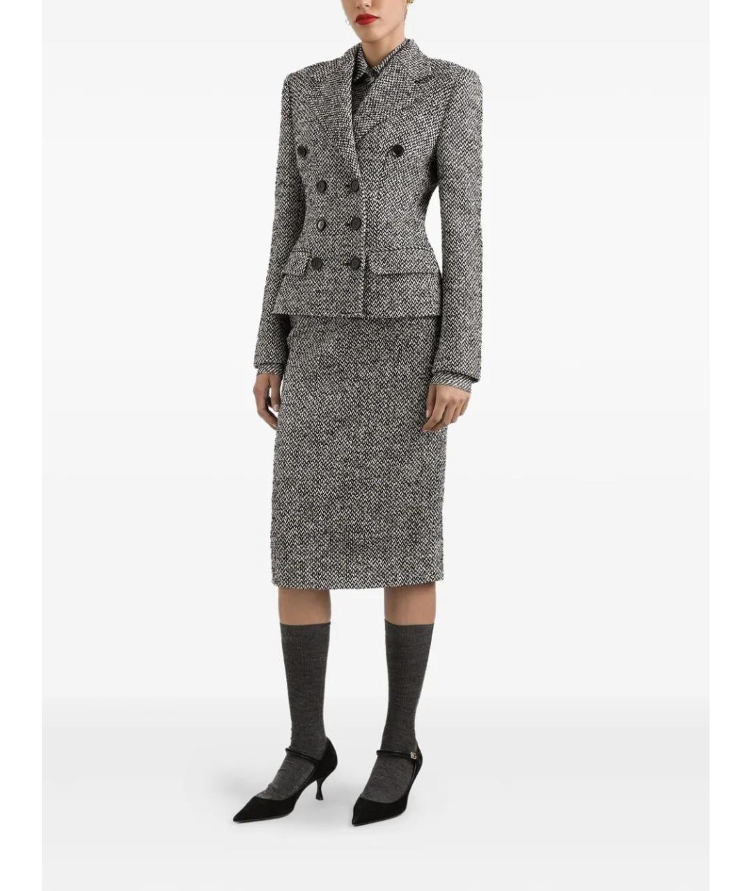 DOLCE&GABBANA Антрацитовый шерстяной жакет/пиджак, фото 2