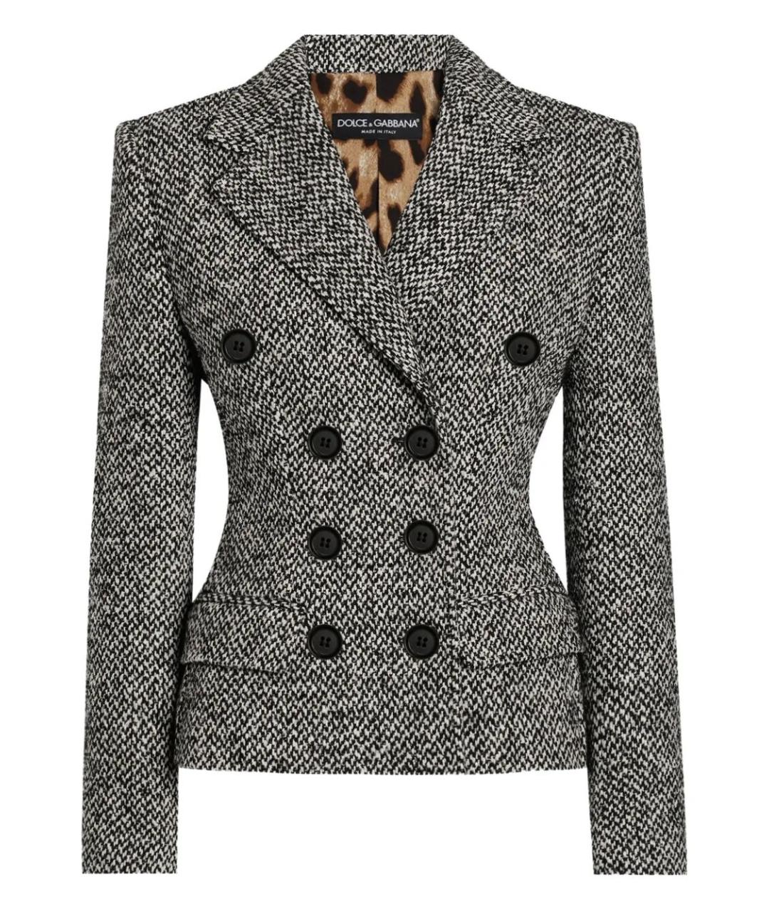 DOLCE&GABBANA Антрацитовый шерстяной жакет/пиджак, фото 1