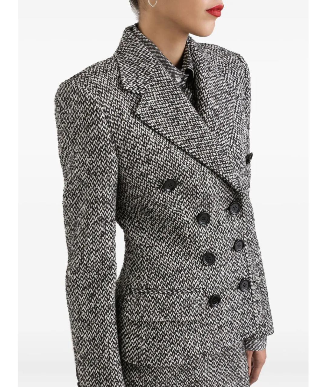 DOLCE&GABBANA Антрацитовый шерстяной жакет/пиджак, фото 3