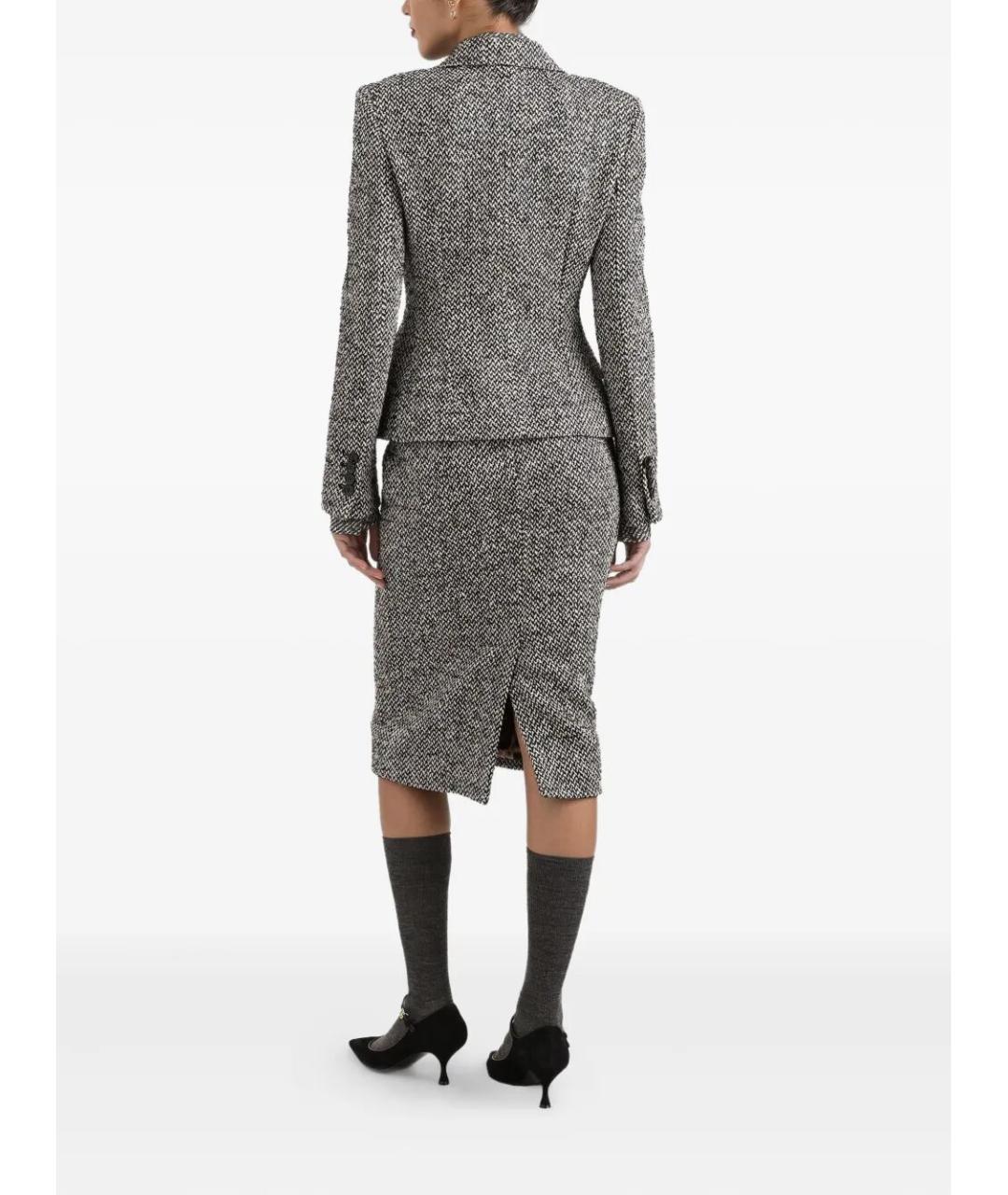 DOLCE&GABBANA Антрацитовый шерстяной жакет/пиджак, фото 5