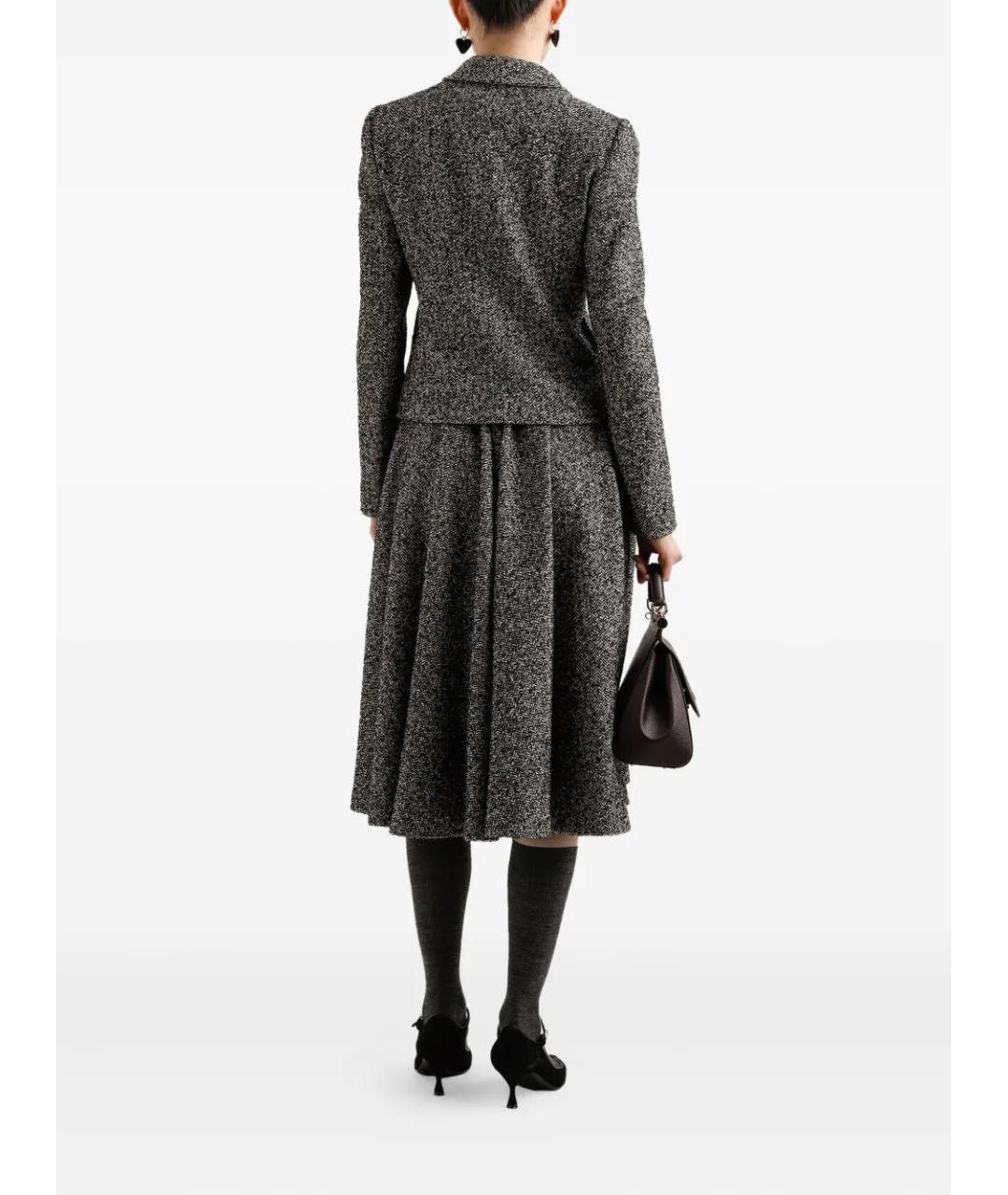 DOLCE&GABBANA Серое шерстяное повседневное платье, фото 5