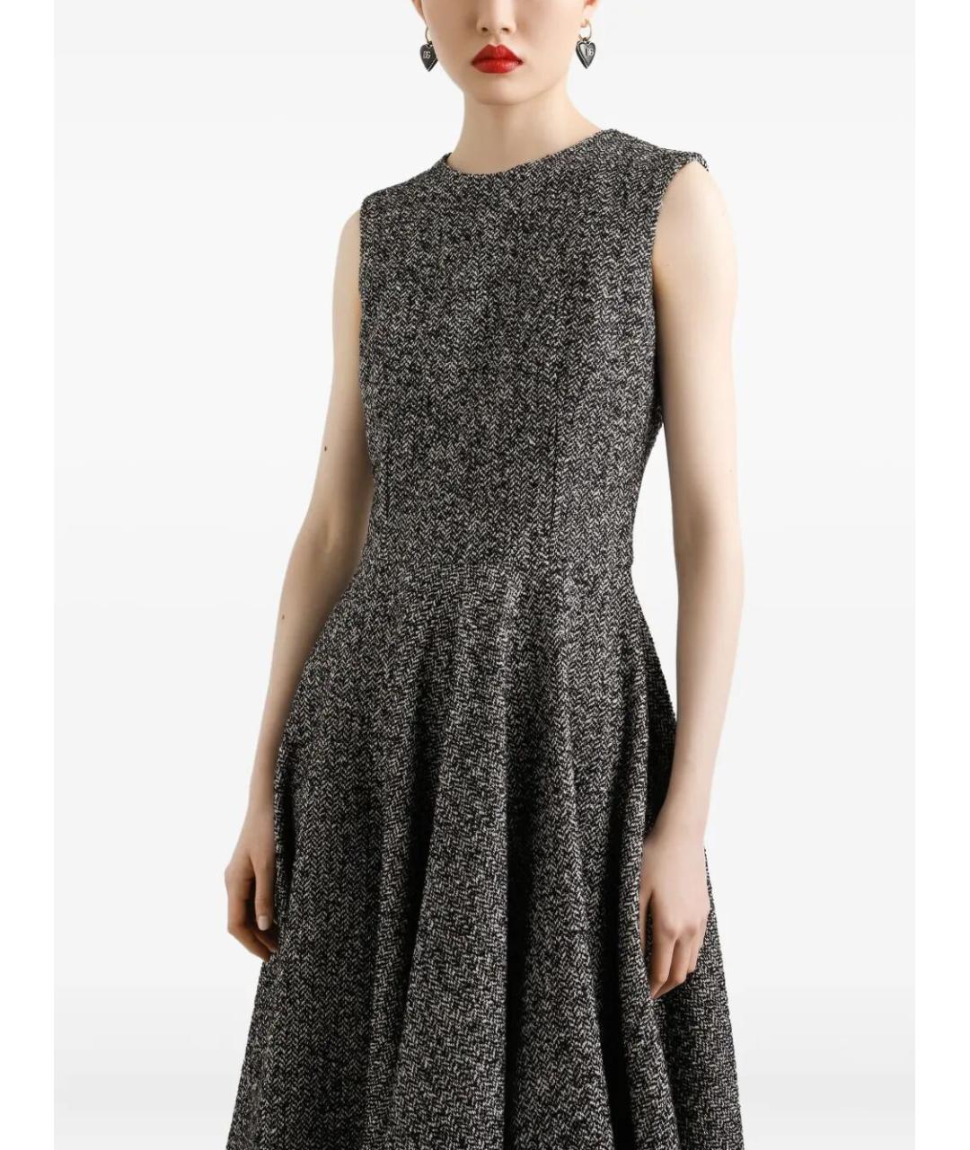 DOLCE&GABBANA Серое шерстяное повседневное платье, фото 4