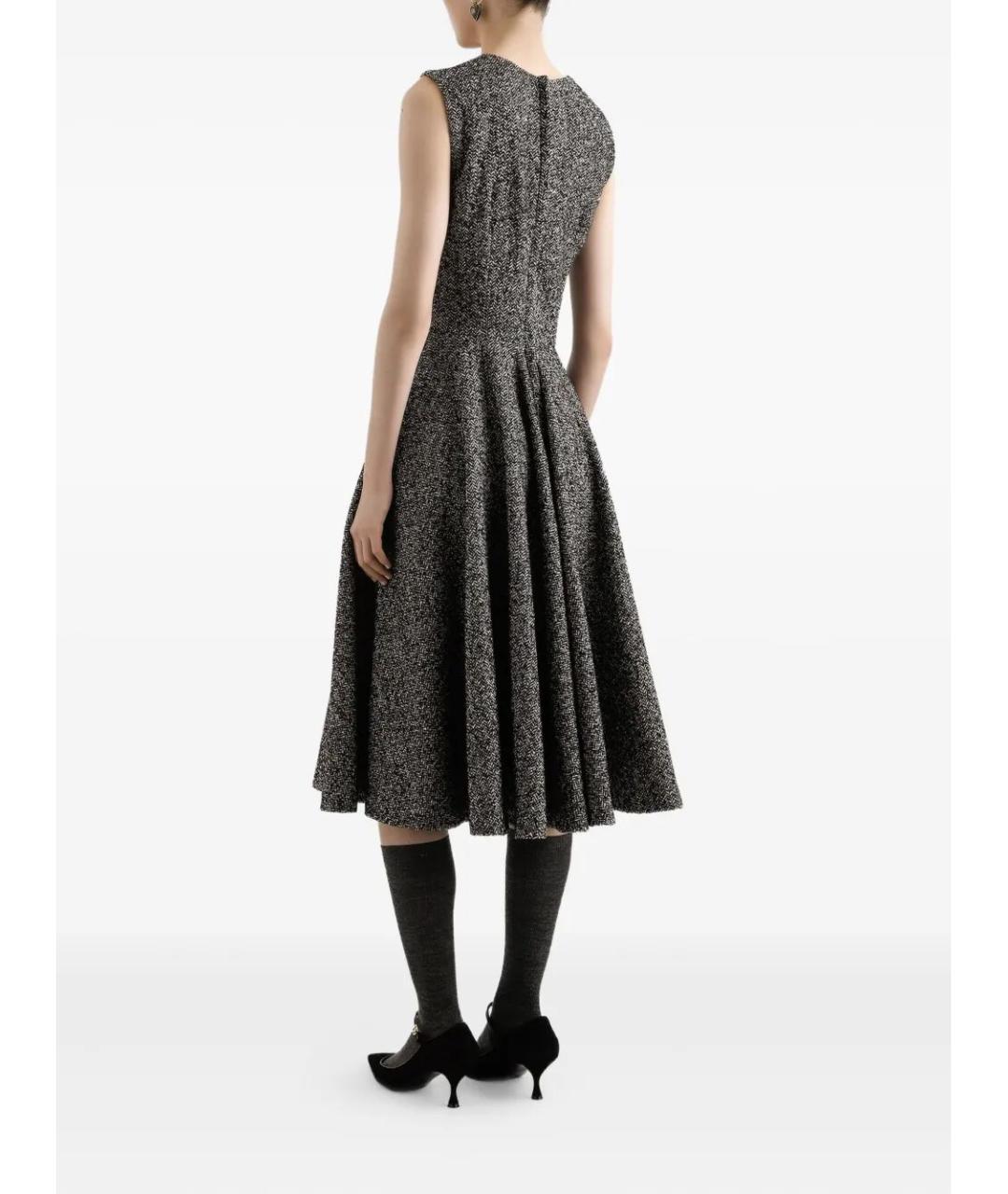 DOLCE&GABBANA Серое шерстяное повседневное платье, фото 3