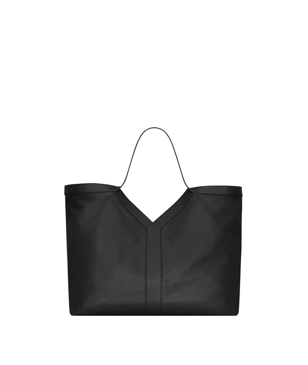 SAINT LAURENT Черная кожаная сумка тоут, фото 1