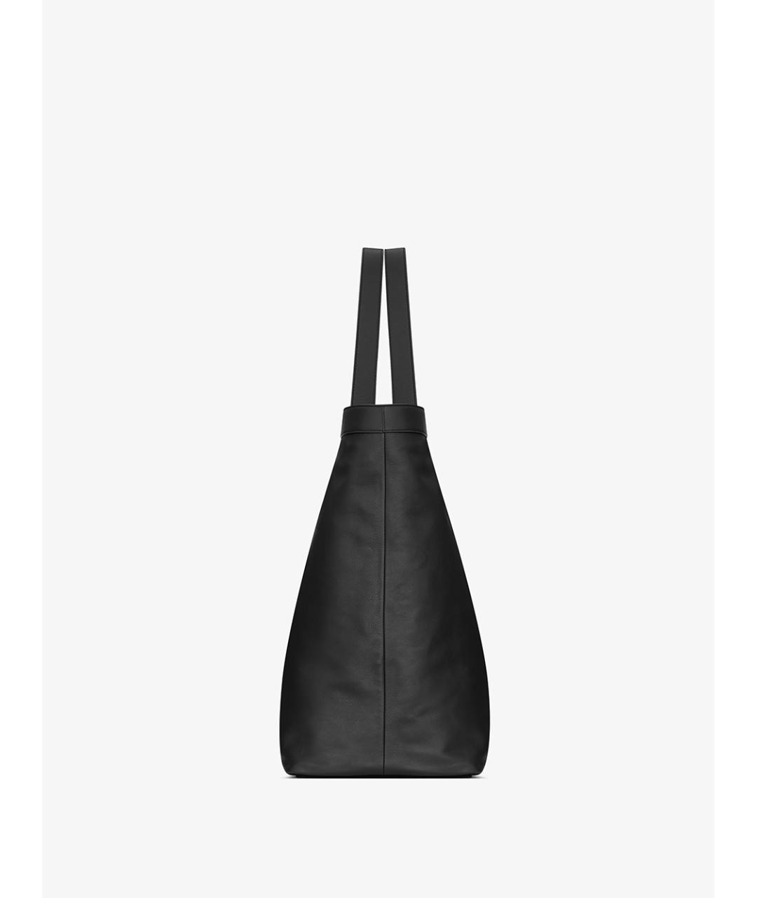 SAINT LAURENT Черная кожаная сумка тоут, фото 2