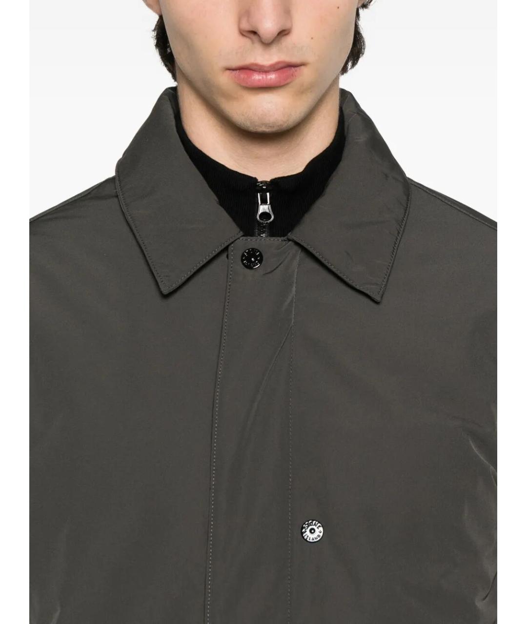 STONE ISLAND Серое полиэстеровое пальто, фото 3