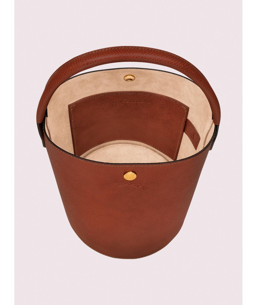 LONGCHAMP Коричневая кожаная сумка через плечо, фото 2