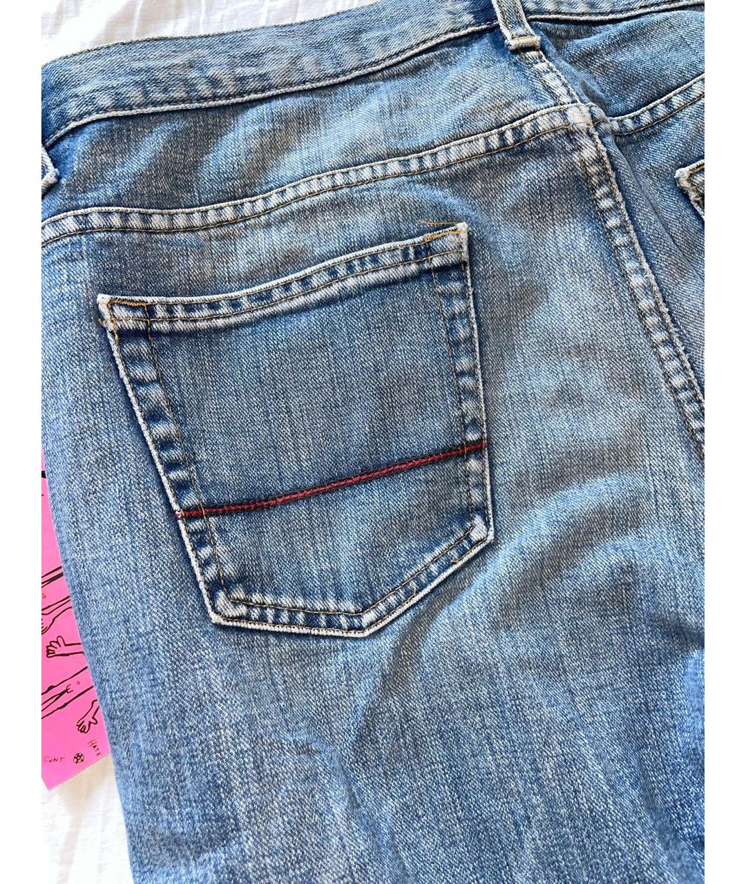 GUCCI Темно-синие хлопковые прямые джинсы, фото 6