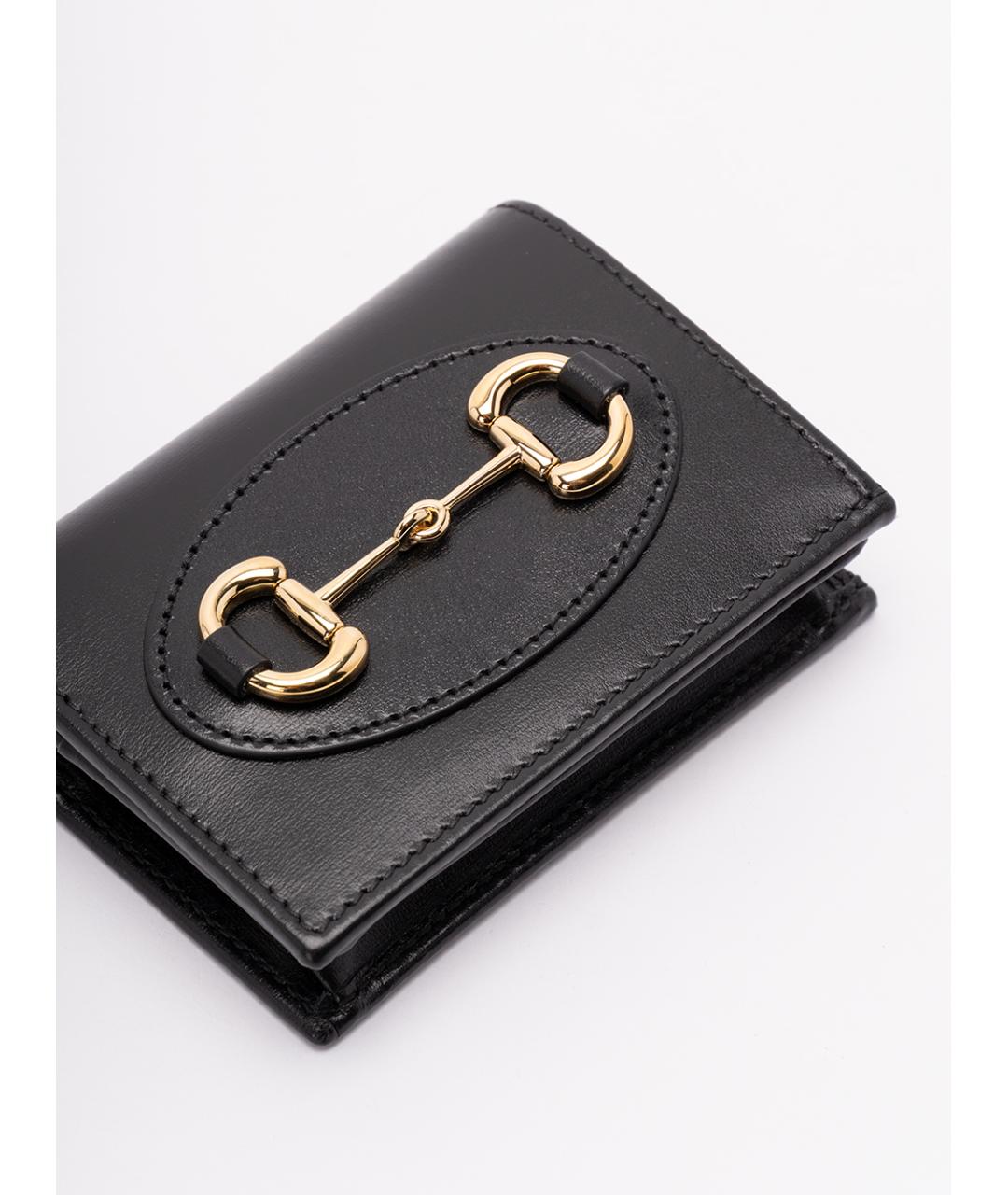 GUCCI Черный кожаный кошелек, фото 4