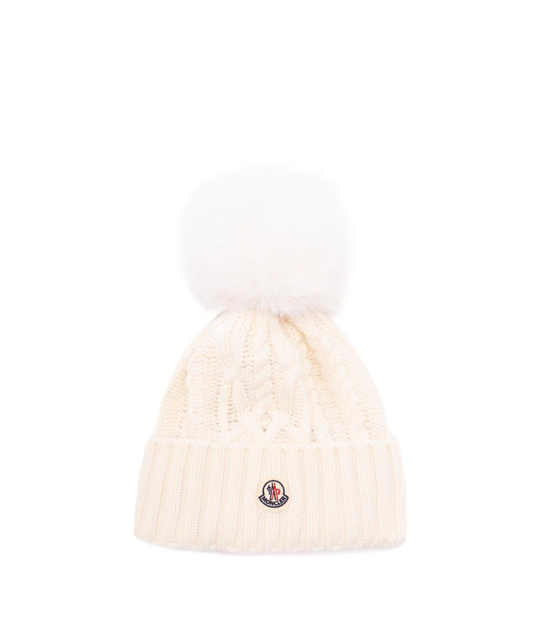 MONCLER Бежевая шерстяная шапка, фото 1