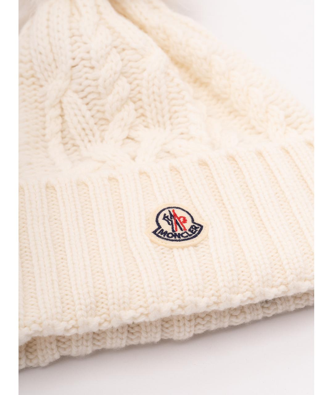 MONCLER Бежевая шерстяная шапка, фото 2