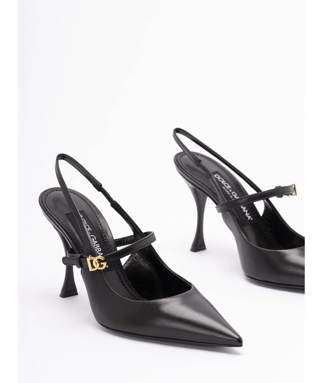 DOLCE&GABBANA Черные кожаные туфли, фото 5