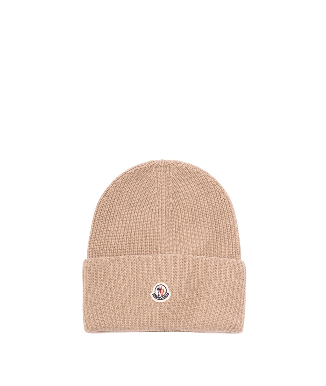 MONCLER Бежевая шерстяная шапка, фото 1