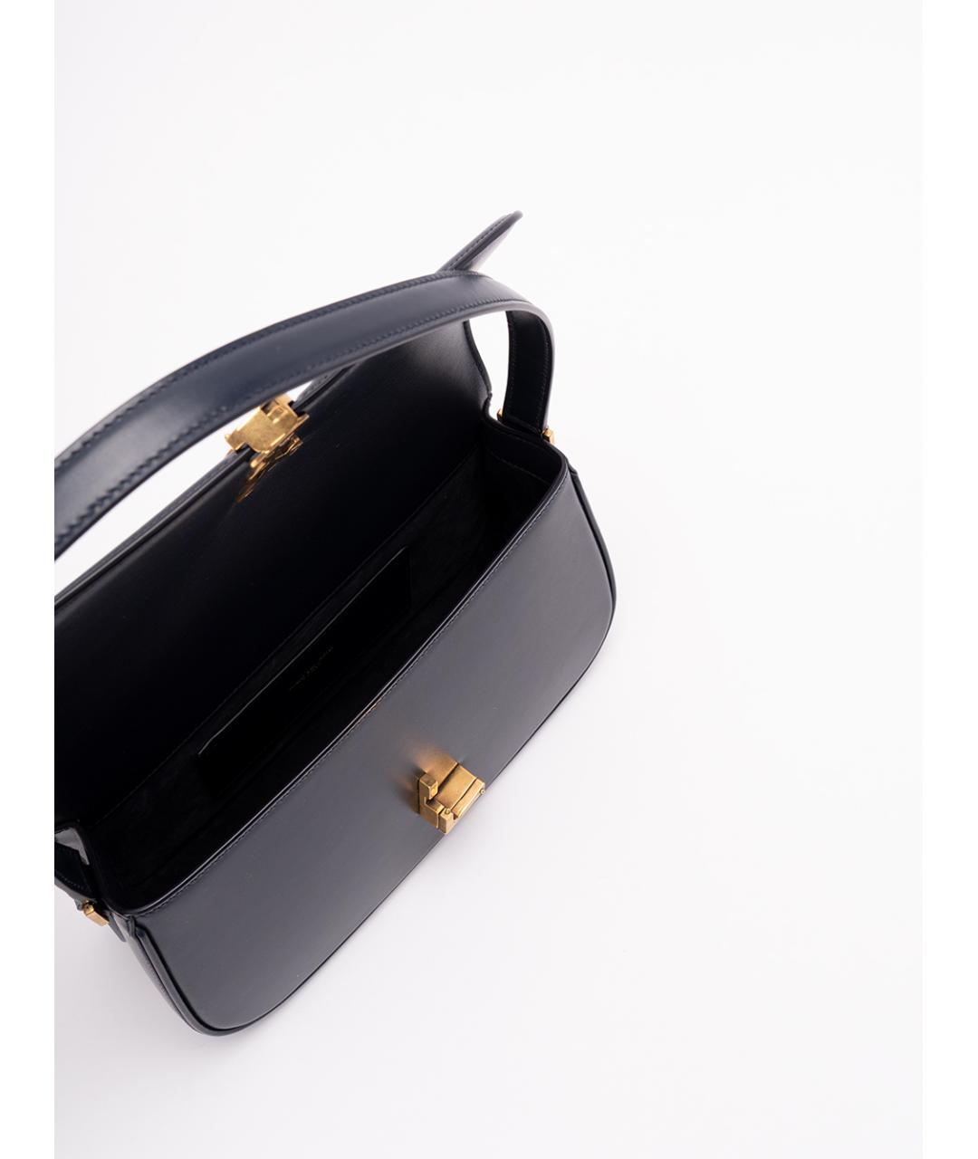 SAINT LAURENT Темно-синяя кожаная сумка через плечо, фото 6