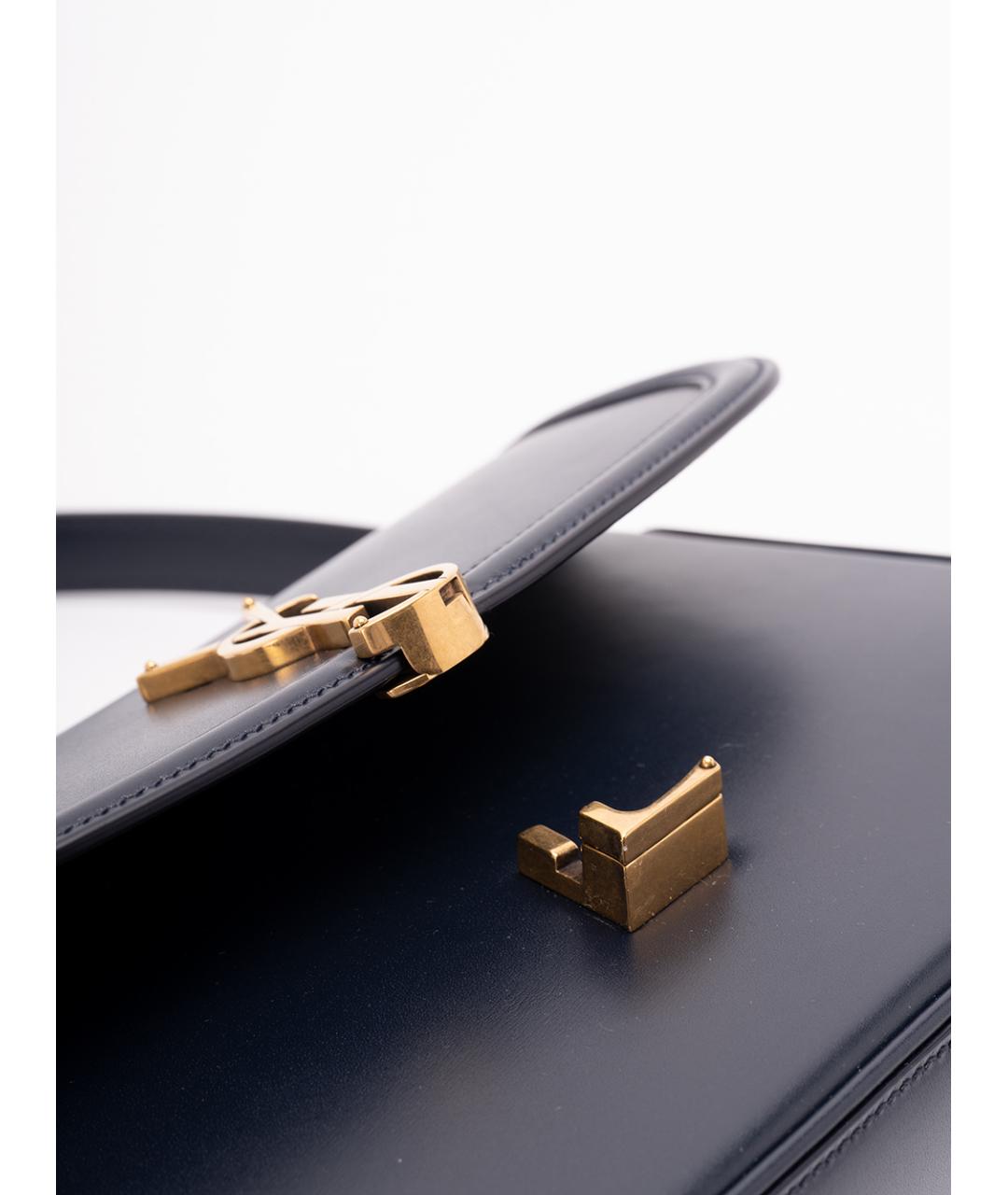 SAINT LAURENT Темно-синяя кожаная сумка через плечо, фото 5