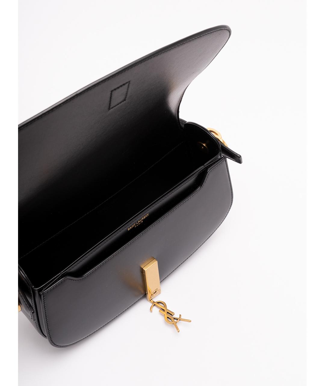 SAINT LAURENT Черная кожаная сумка через плечо, фото 5