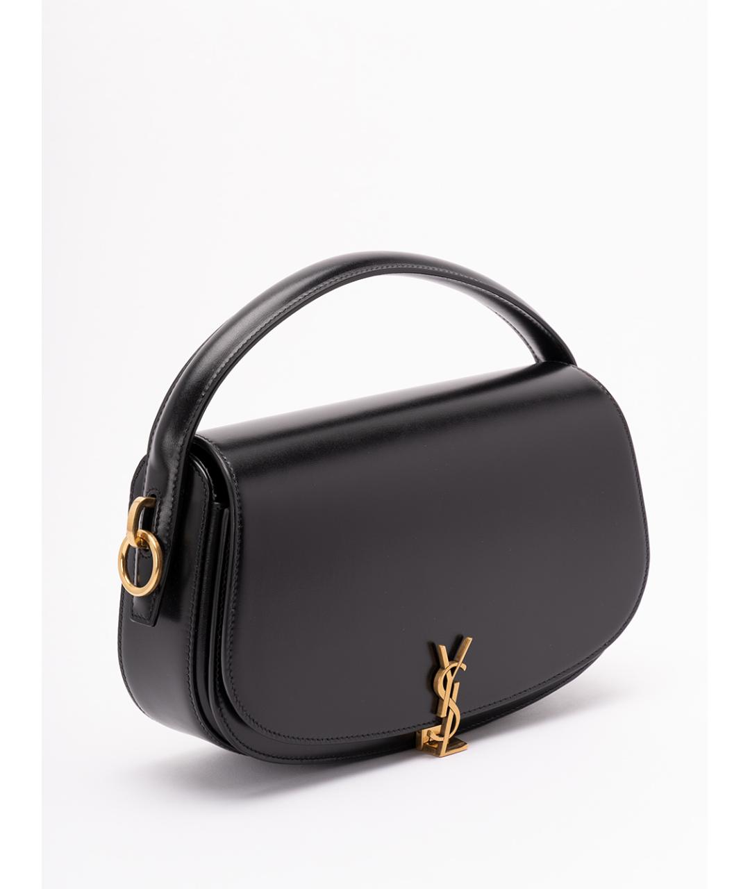 SAINT LAURENT Черная кожаная сумка через плечо, фото 3