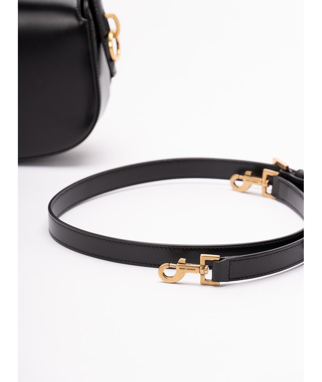 SAINT LAURENT Черная кожаная сумка через плечо, фото 4