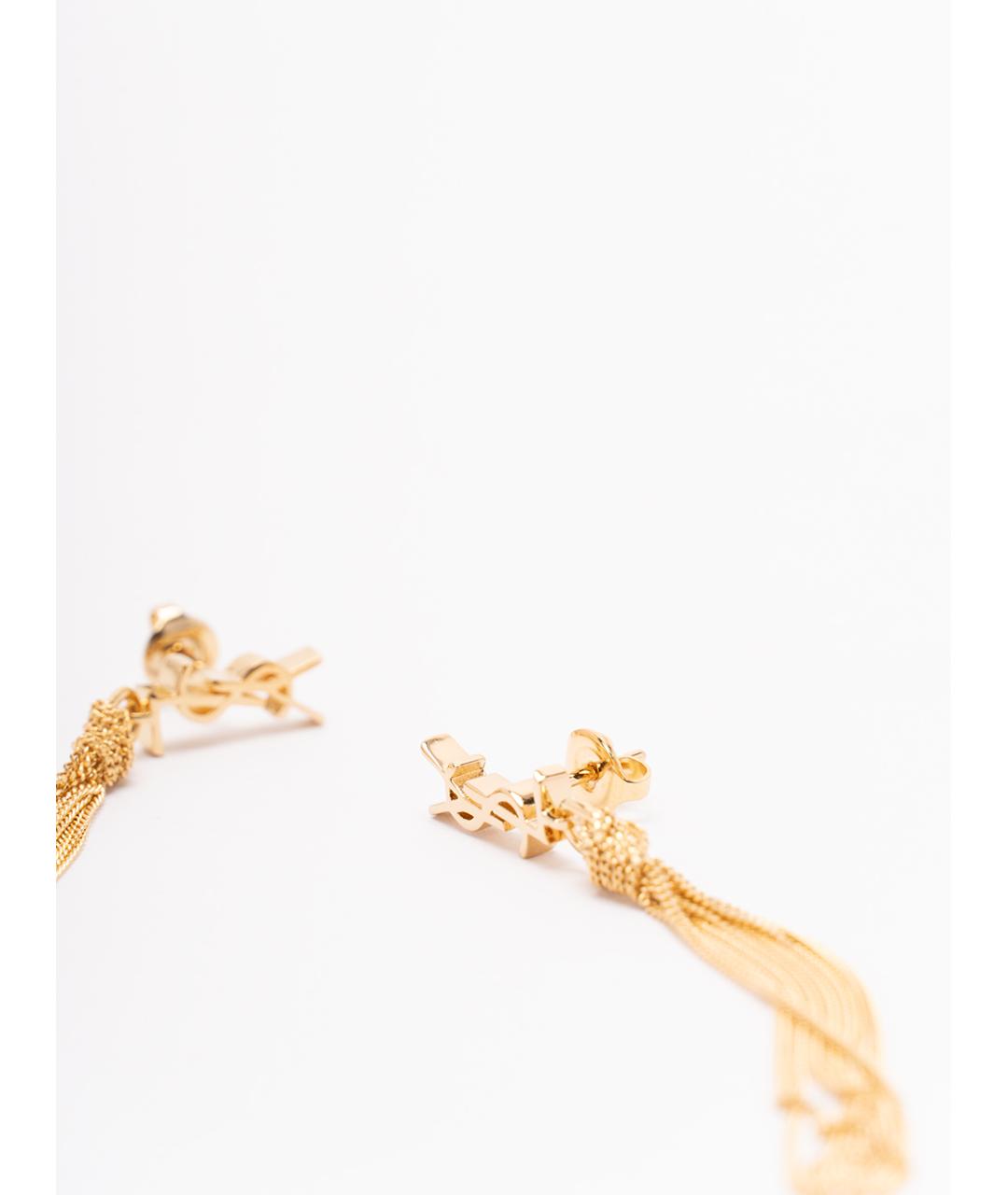 SAINT LAURENT Золотые металлические серьги, фото 2