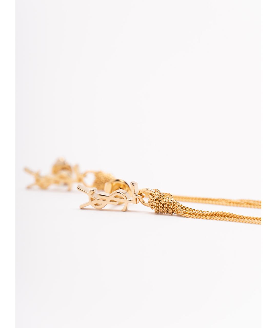 SAINT LAURENT Золотые металлические серьги, фото 3