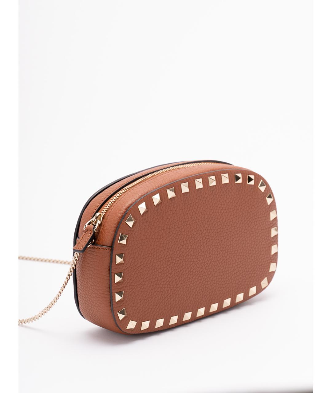 VALENTINO Коричневая кожаная сумка через плечо, фото 3