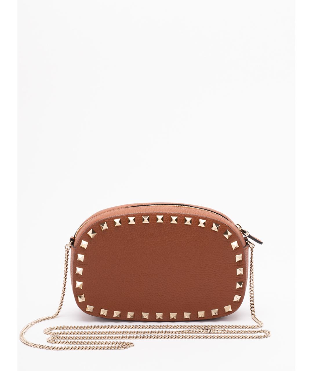 VALENTINO Коричневая кожаная сумка через плечо, фото 2