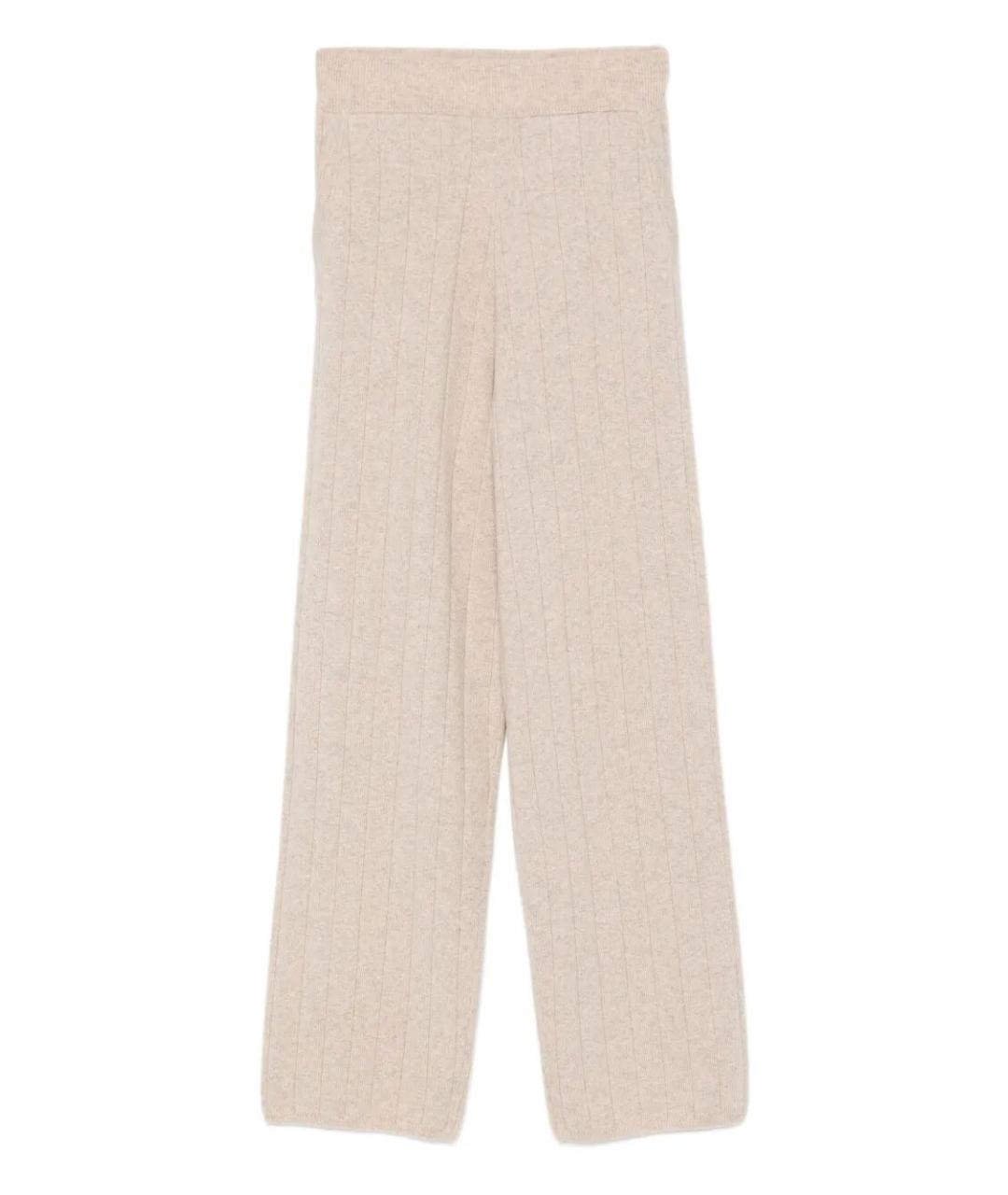 MAX MARA Бежевые кашемировые прямые брюки, фото 1