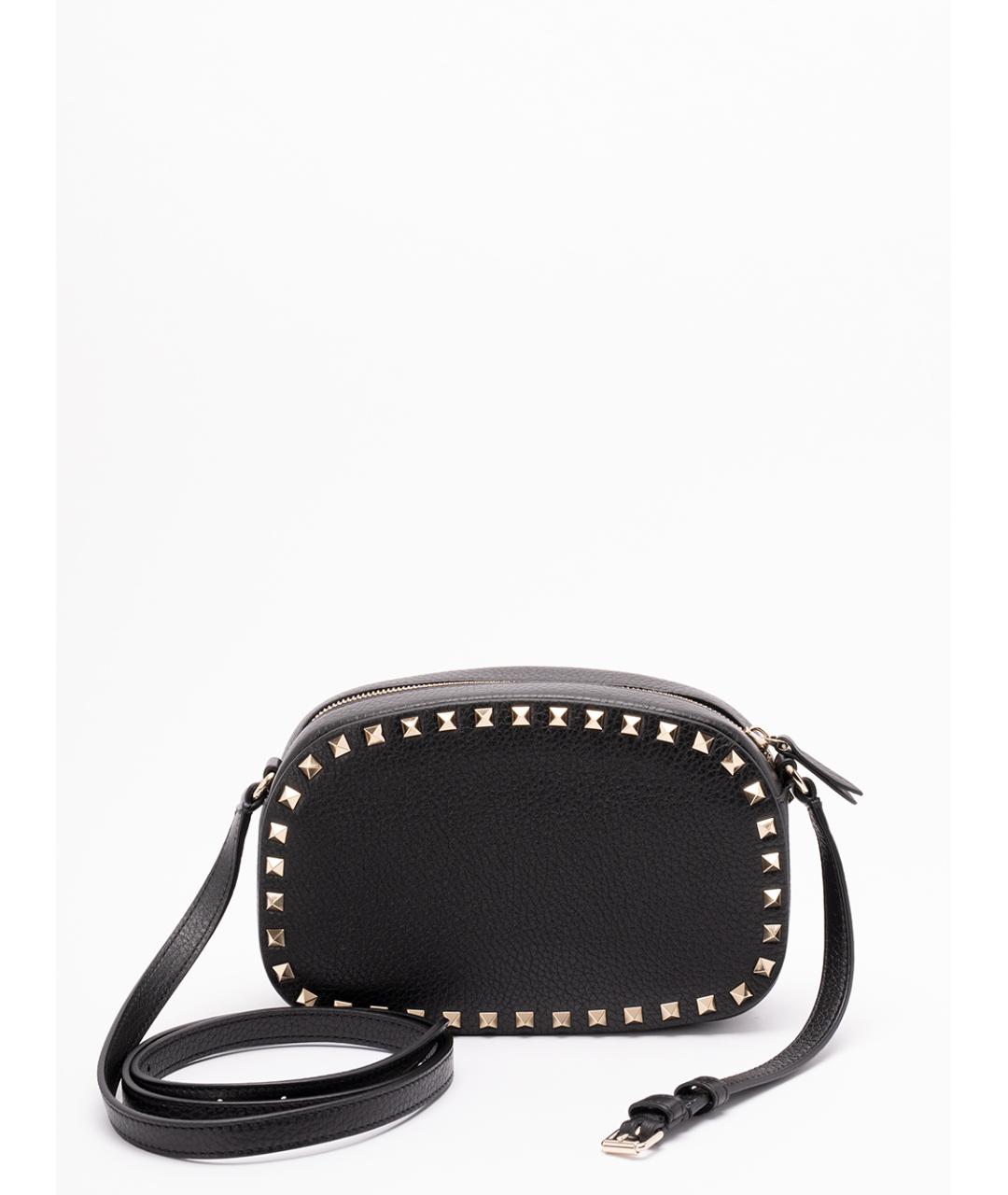 VALENTINO Черная кожаная сумка через плечо, фото 2