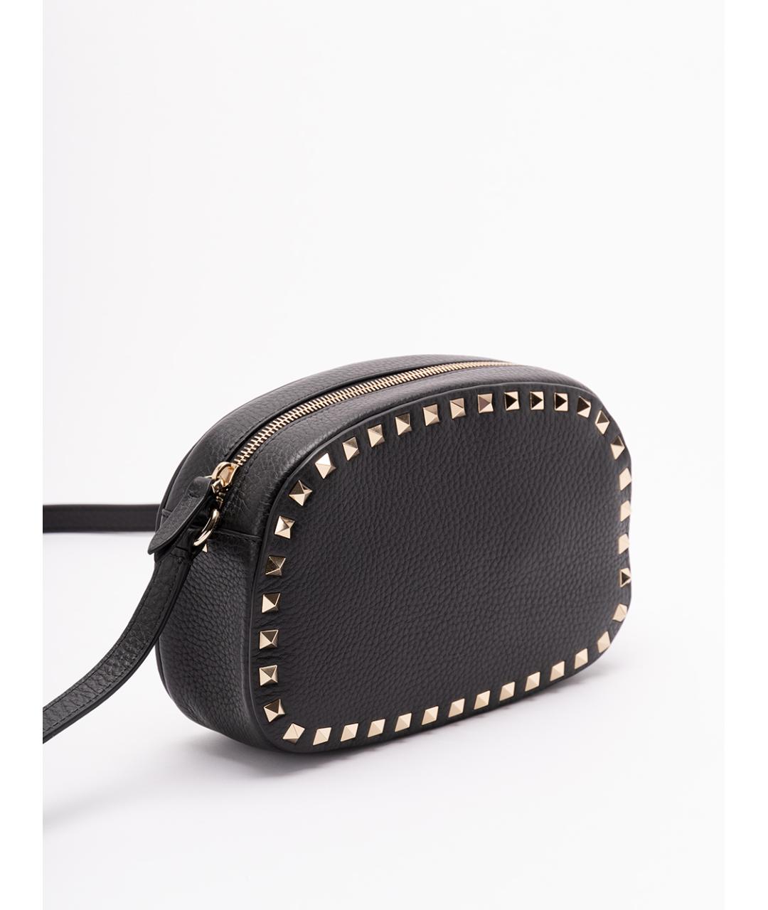 VALENTINO Черная кожаная сумка через плечо, фото 3