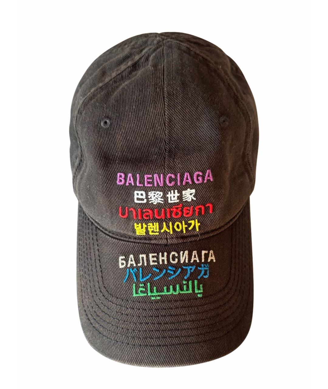 BALENCIAGA Черная хлопковая кепка, фото 1