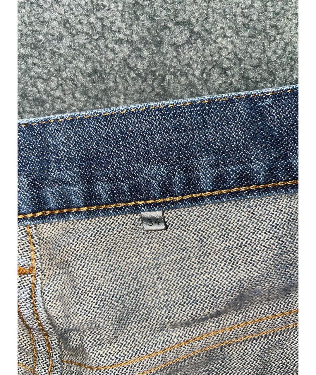 DIOR HOMME Темно-синие хлопковые прямые джинсы, фото 4