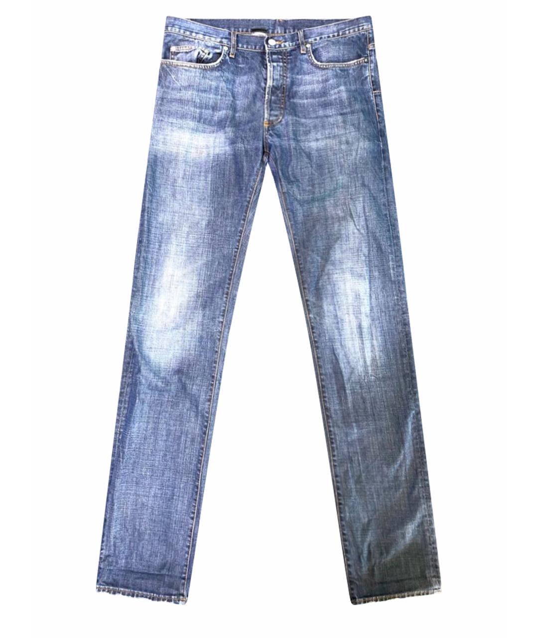 DIOR HOMME Темно-синие хлопковые прямые джинсы, фото 1
