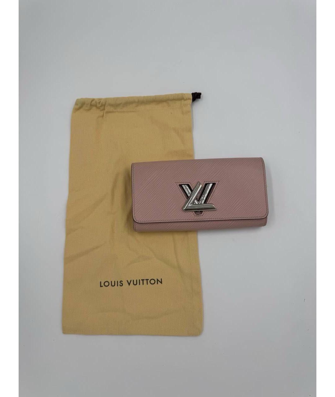 LOUIS VUITTON Розовый кожаный кошелек, фото 2