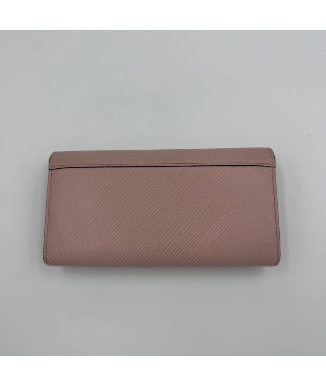 LOUIS VUITTON Розовый кожаный кошелек, фото 3