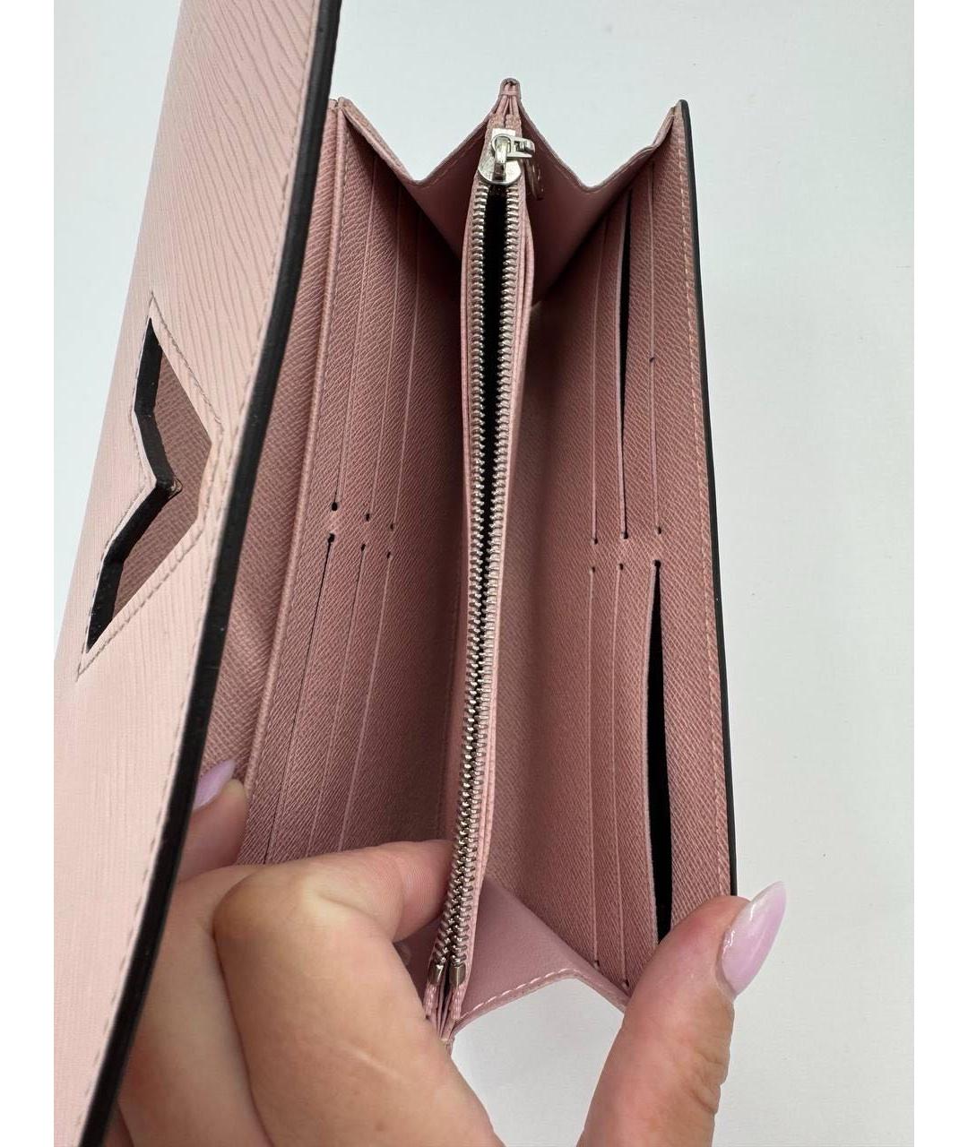 LOUIS VUITTON Розовый кожаный кошелек, фото 8