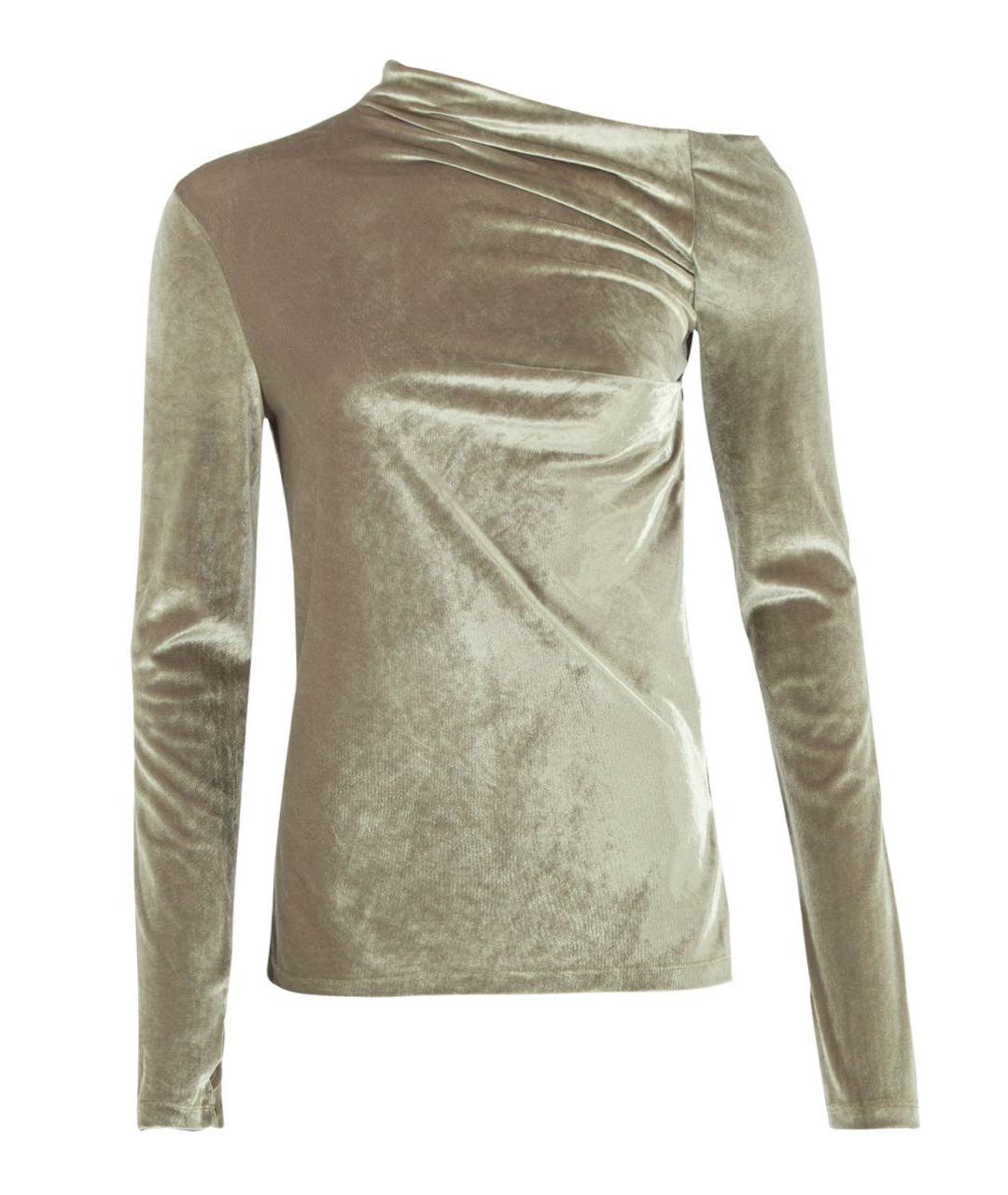 HELMUT LANG Хаки велюровая блузы, фото 8