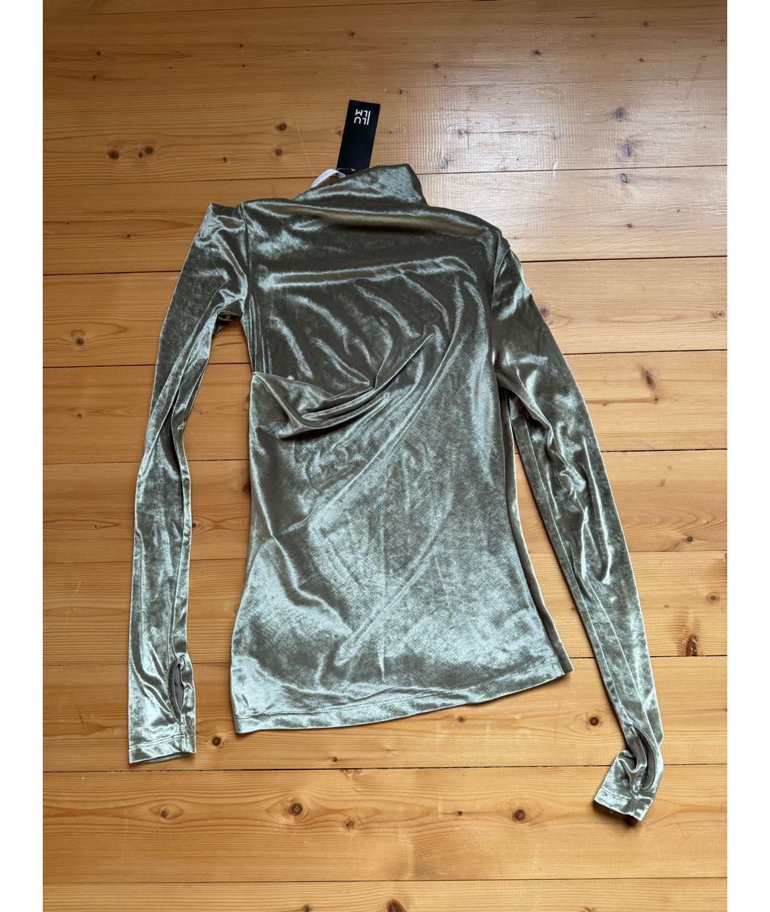 HELMUT LANG Хаки велюровая блузы, фото 2