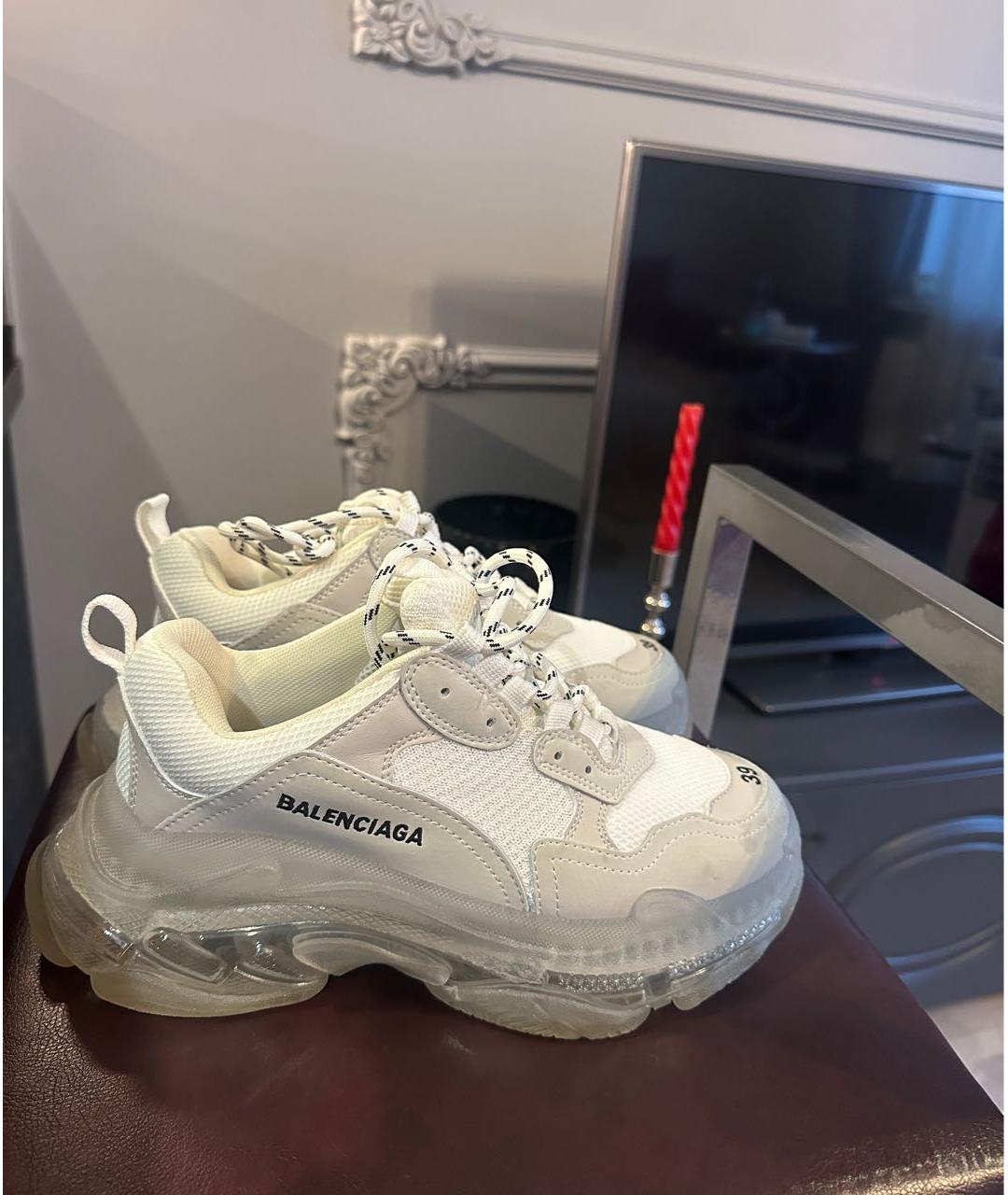 BALENCIAGA Бежевые текстильные кроссовки, фото 5