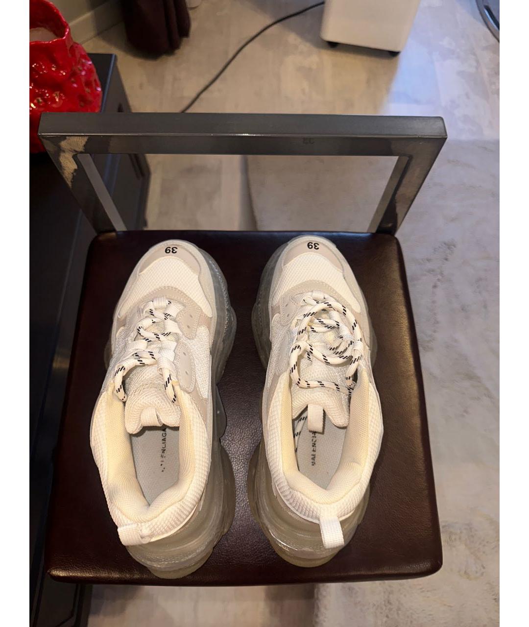 BALENCIAGA Бежевые текстильные кроссовки, фото 3