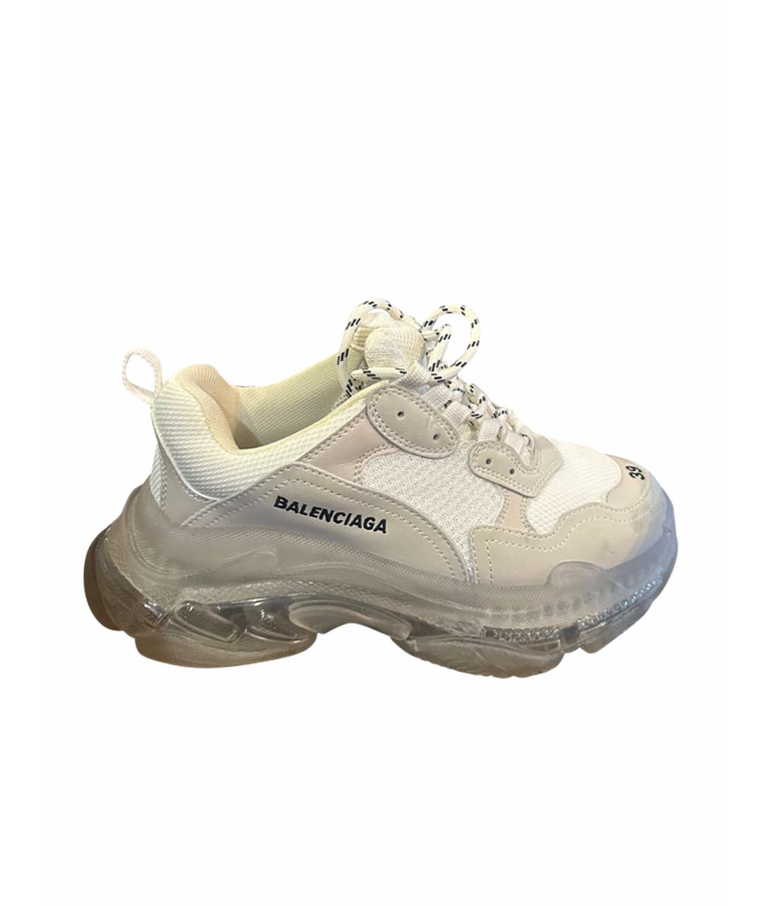 BALENCIAGA Бежевые текстильные кроссовки, фото 1