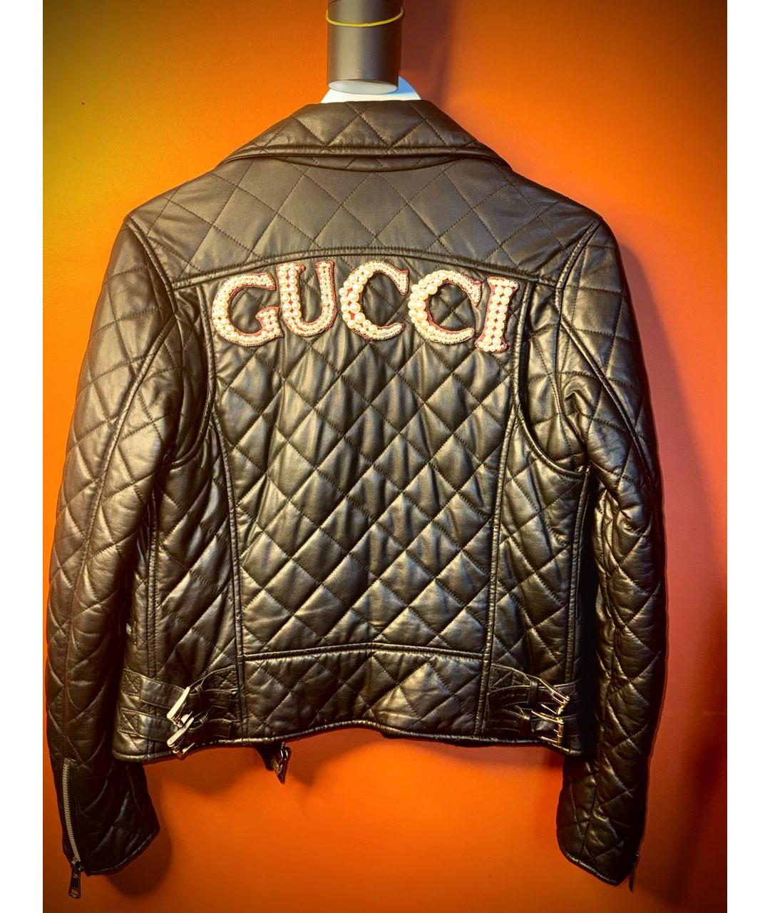 GUCCI Черная кожаная куртка, фото 5