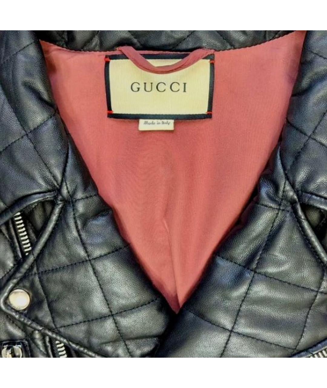 GUCCI Черная кожаная куртка, фото 6