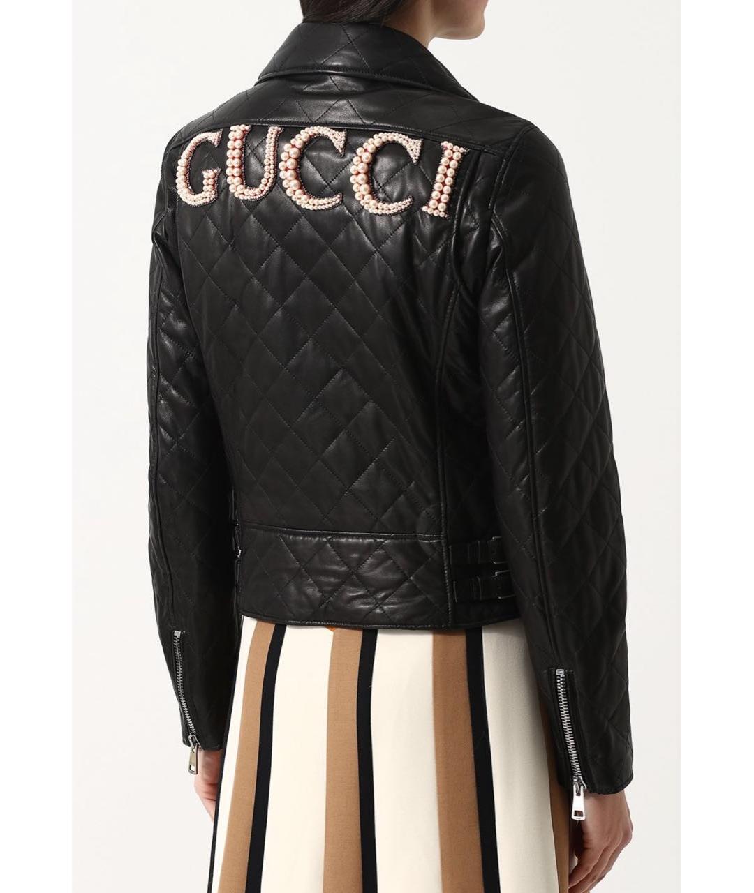 GUCCI Черная кожаная куртка, фото 5